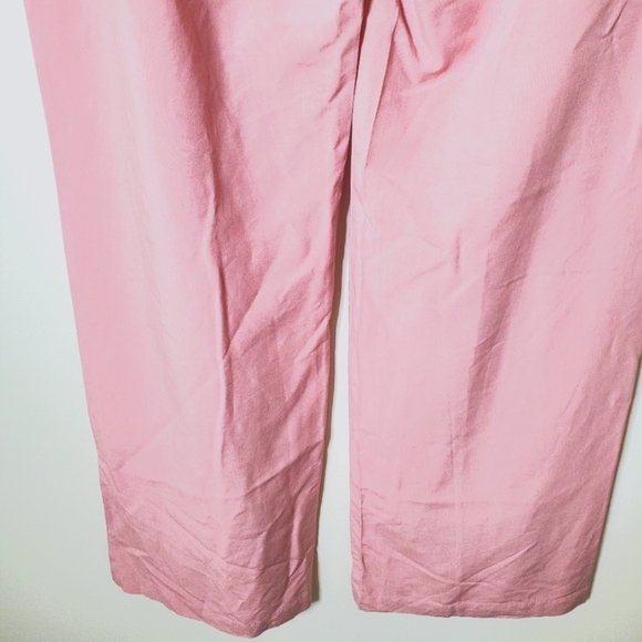 En Saison Valeria Linen Blend Pink Wide Leg Trouser Pants - Picture 10 of 13